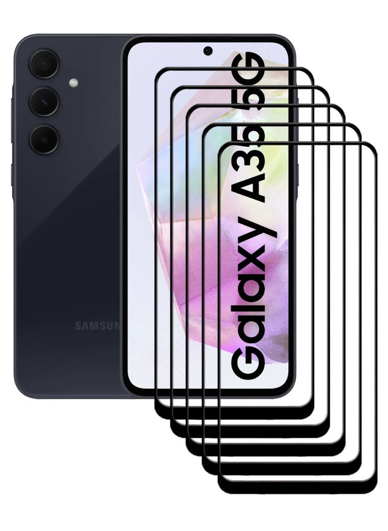 ACLIX 5 Pieces Tempered Glass Screen Protector Antistatic ESD Dustproof Premium Quality High Definition Designed For Samsung Galaxy A35 - Image 1