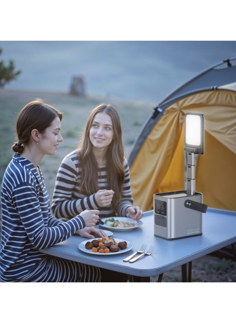 Energy Max Power Station 60000mah 230W with 2-Mode Light / Camping Friendly Energy Station with USB-C & USB-A Ports/ D140W Fast Charge / Solar Input Power Bank - Grey