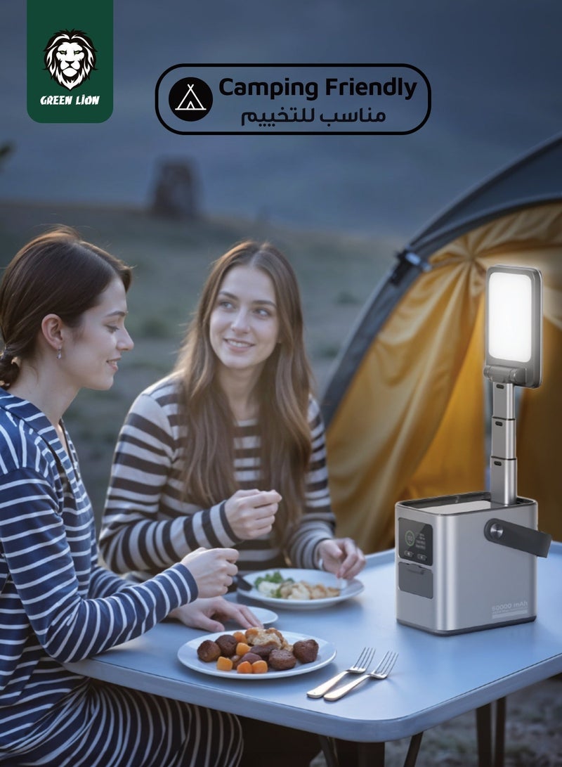 جرين ليون بنك طاقة بسعة 60000 مللي أمبير 140 واط PD للشحن السريع، شاحن محمول مع 2 منفذ USB-C و 2 منفذ USB-A، إدخال طاقة شمسية 100 واط، محطة طاقة 230 واط، حزمة بطارية للشحن السريع لجهاز MacBook، الكمبيوتر المحمول، iPad Pro، iPhone 17 Series، Galaxy S25U. - Image 3