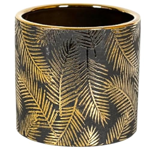 FOX & FERN Premium Ceramic Planter with Drainage-Hole for Vibrant Garden (GA133B-055-GB) | Enhance The Ambiance of Your Home, Office or Garden (Dia. 5") - Image 1