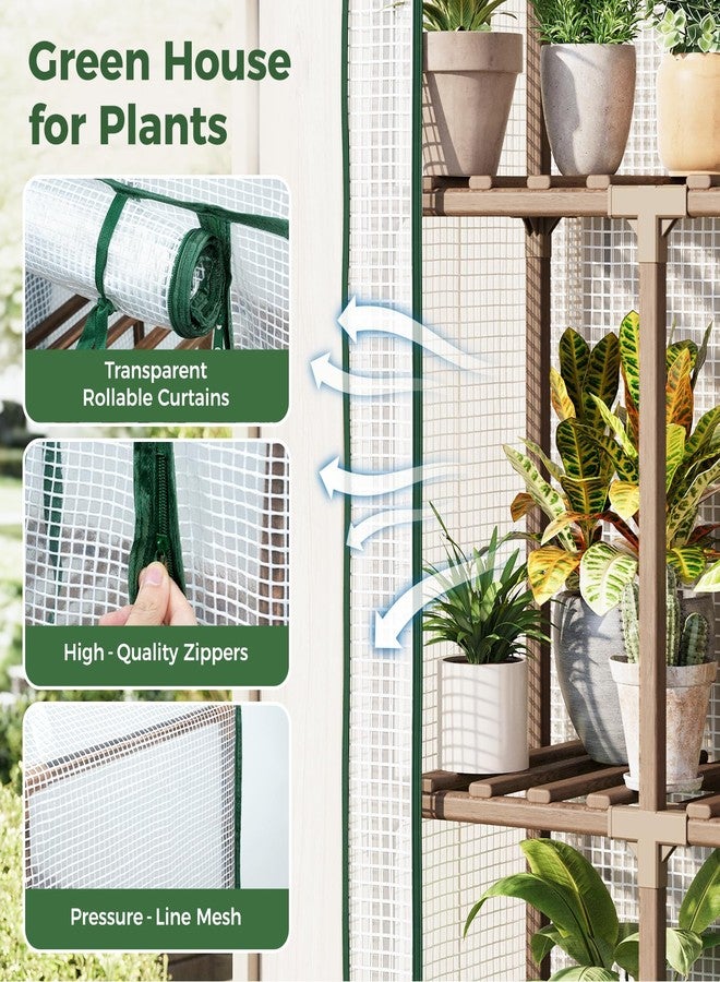 Bamworld Mini Greenhouse for Outdoor 3-Tierd Reusable Portable Warm House with PE Cover Compact Garden and Backyards Portable Rack with Sturdy Eucalyptus Frame Winter-Proof for Plant Protection - Image 5