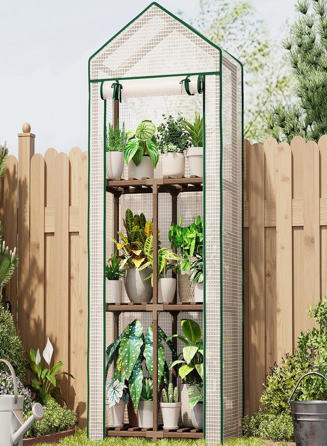 Bamworld Mini Greenhouse for Outdoor 3-Tierd Reusable Portable Warm House with PE Cover Compact Garden and Backyards Portable Rack with Sturdy Eucalyptus Frame Winter-Proof for Plant Protection - Image 1
