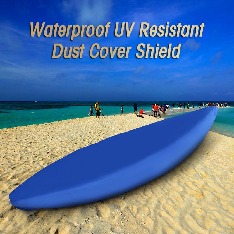 Waterproof Kayak Cover: 6.0m Blue - UV Waterproof Anti-Dust Adjustable Roll Clip Closure Storage Cover for Beach Backyard Kayak Protection - Image 4
