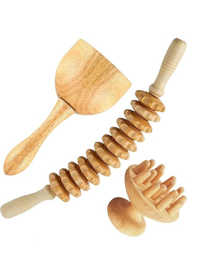 Arabest 3-in-1 Wood Therapy Massage Tools, Body Sculpting Tools for Lymphatic Drainage and Anti-Cellulite and Back and Muscle Pain Relief (3 pcs)  - Image 1