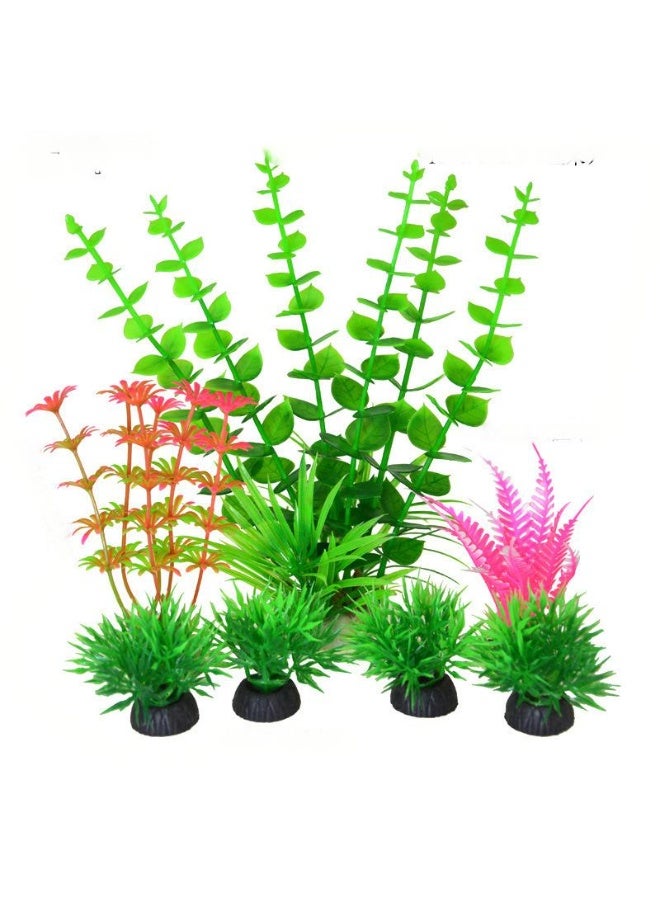 Artificial Aquarium Plants Decor, Fish Tank Artificial Plastic Plants, Emulational Plants for Home Office Fish Tank Aquarium Decorations Combo Set 17