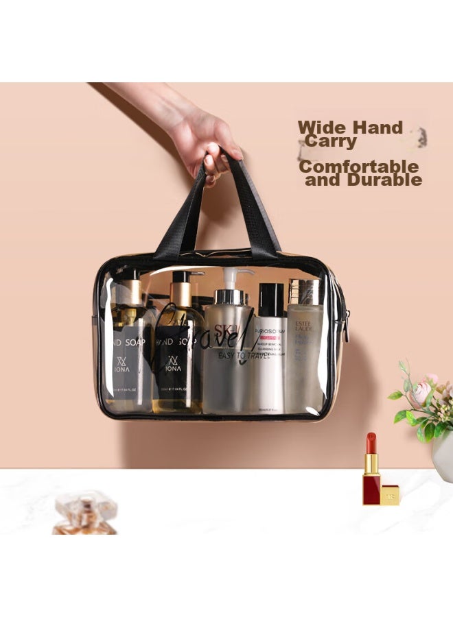 ETRAVEL Etravel Toiletry Bag Makeup Bag, Travel Business Trip Convenient Storage Bag, Double-layer Large Capacity Waterproof Wet And Dry Separation For Men, Gray Transparent  - Image 5