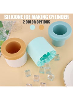 SAVITA 2pcs Cylinder Ice Cube Mold, Silicone Ice Bucket with Lid Ice Maker Cup for Freezer Easy to Release Suitable for Outdoor Mini Refrigerator Car Refrigerator Household Refrigerator 