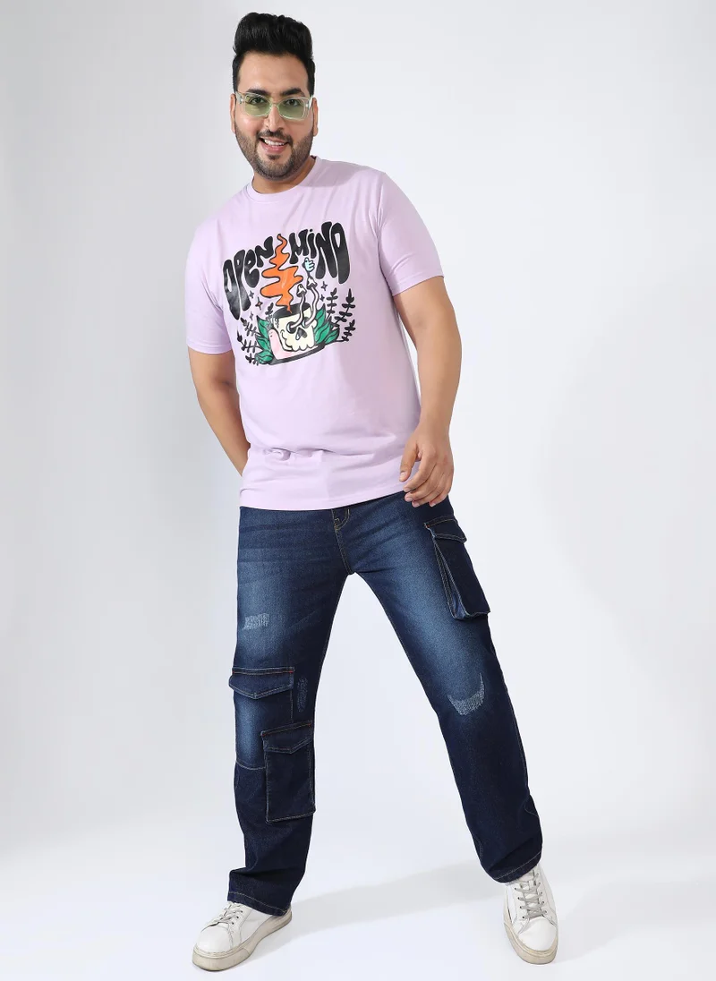 Instafab Plus Men's Lavender Open Mind T-Shirt