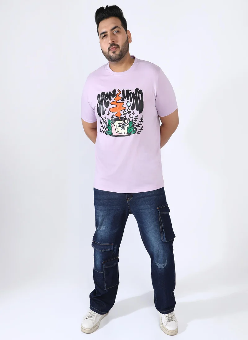 Instafab Plus Men's Lavender Open Mind T-Shirt