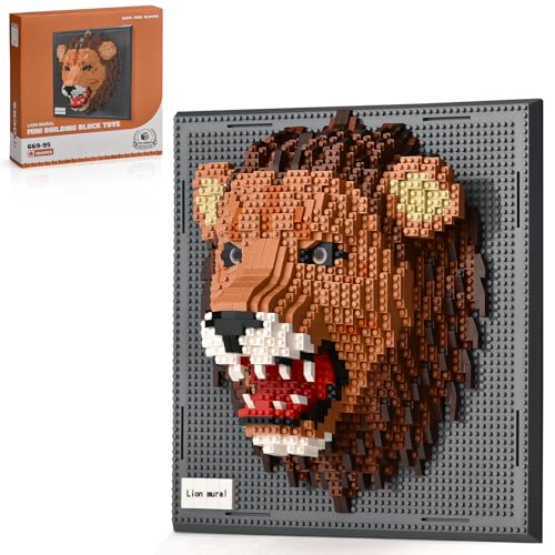 BNG Wall Art Lion Building Blocks Sets1849PCSA Wall Decor Set for Adults Who Love Creative HobbiesGift Toy for Adults - Image 1