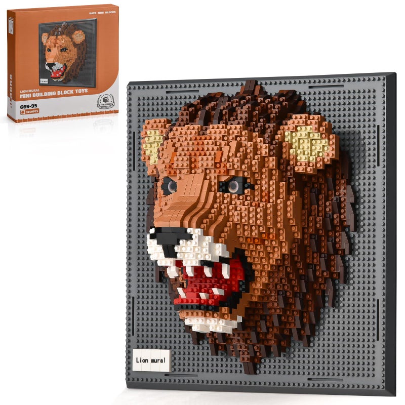 BNG Wall Art Lion Building Blocks Sets1849PCSA Wall Decor Set for Adults Who Love Creative HobbiesGift Toy for Adults - Image 3