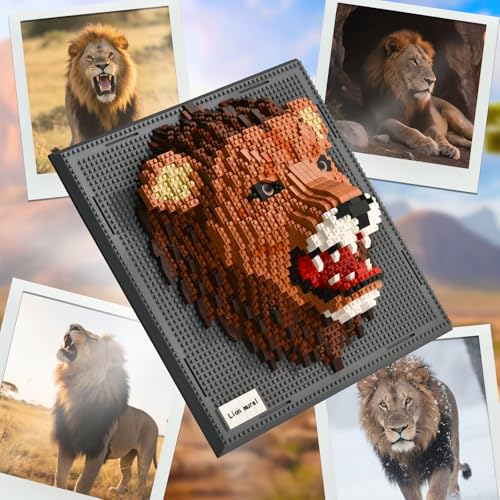 BNG Wall Art Lion Building Blocks Sets1849PCSA Wall Decor Set for Adults Who Love Creative HobbiesGift Toy for Adults - Image 5