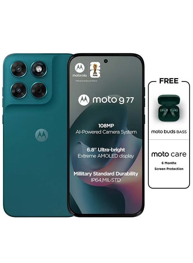 G77 Dual SIM 5G 8GB RAM 256GB PANTONE Shaded Spruce (Green) with Free Gift - Middle East Version