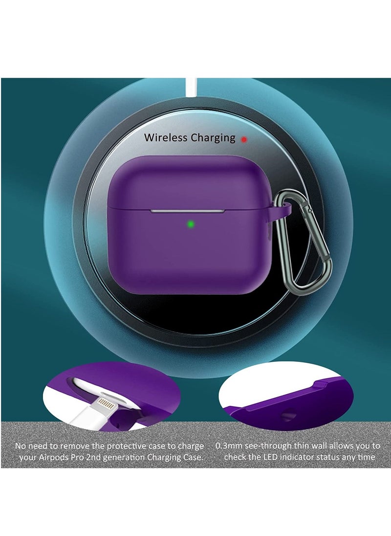 TWEGGON Apple Airpods Pro 2 Case Silicone Case for Apple Airpods Pro 2 Purple  - Image 3