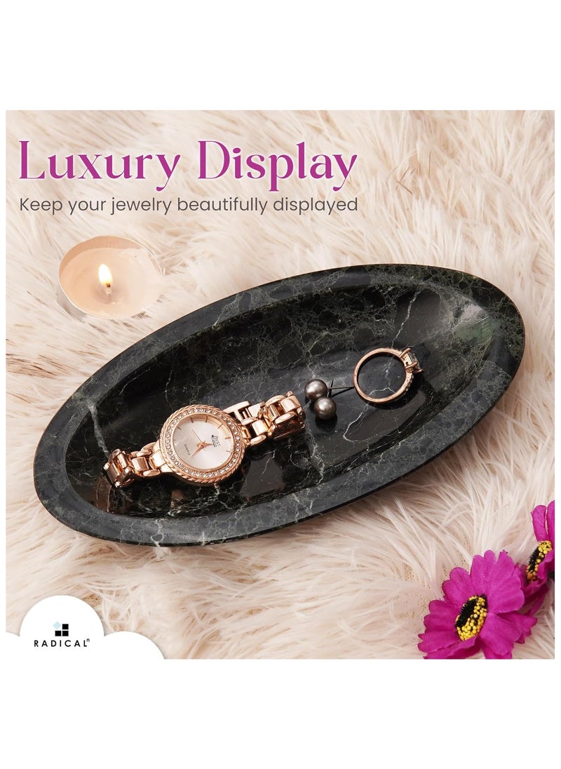 RADICALn - Radicaln Jewelry Tray Black Handmade Marble Earring Holder Organizer - Perfume Tray Storage Container - Trinket Dish for Bathroom Décor & Jewelry Holder - Image 1