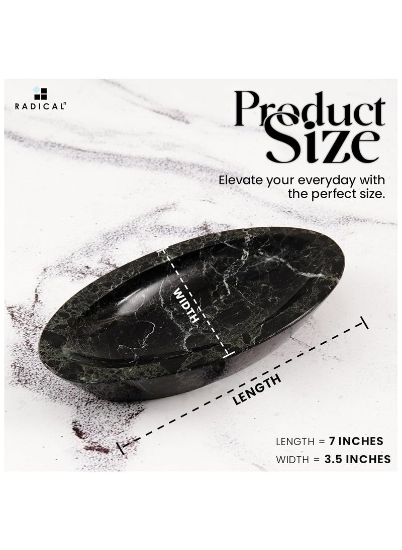 RADICALn - Radicaln Jewelry Tray Black Handmade Marble Earring Holder Organizer - Perfume Tray Storage Container - Trinket Dish for Bathroom Décor & Jewelry Holder - Image 1
