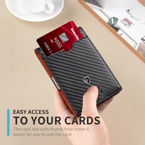 RUNBOX محفظة رن بوكس للرجال نحيفة مع مشبك نقود وحماية من RFID، حافظة بطاقات ائتمان قابلة للطي للرجال مع علبة هدايا - Image 5