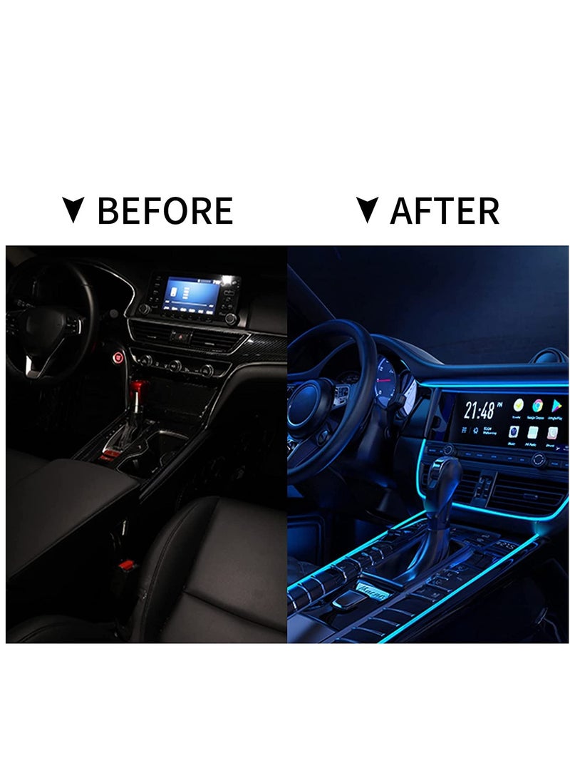 Loquat EL Wire Car LED Interior Strip Light, USB Neon Wire Lights Glowing Electroluminescent Wire Ambient Lighting Kit for Car Decorations Interior (5M/16.5FT) - Image 2