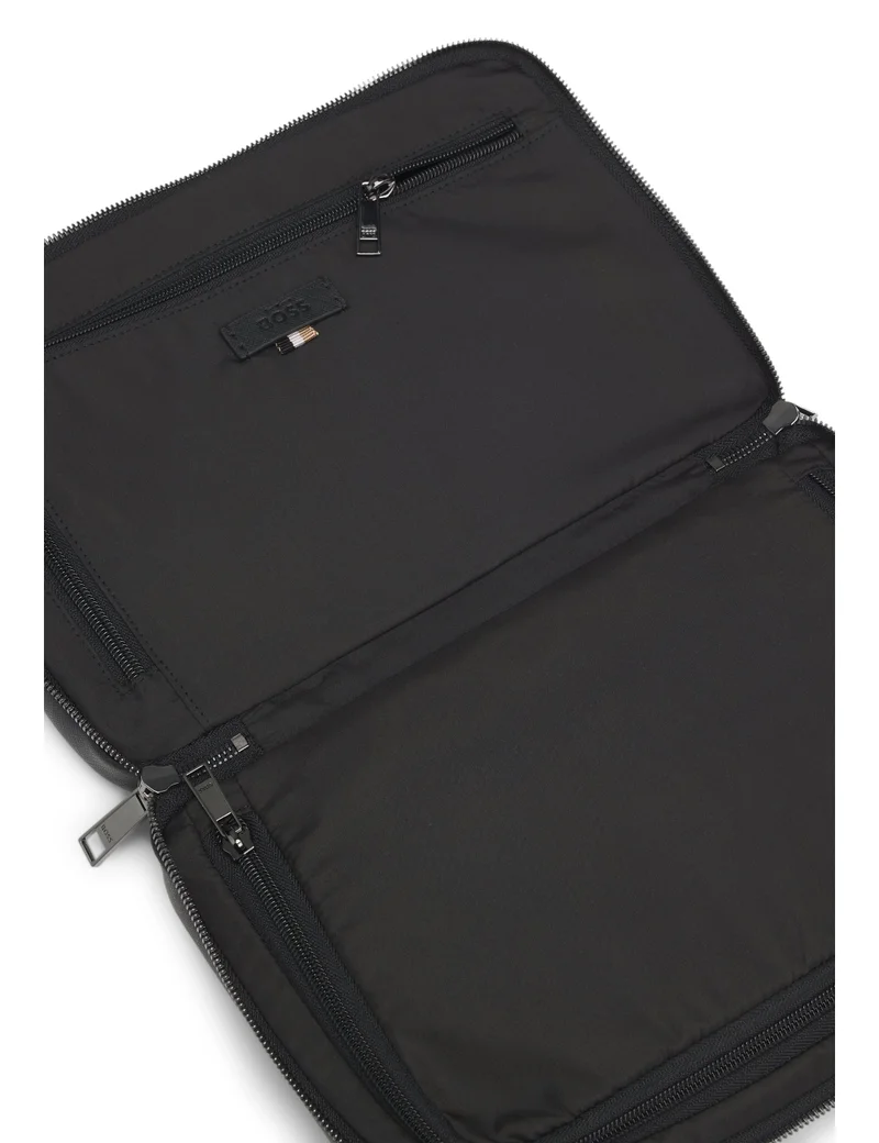 BOSS Monogram washbag with foil-embossed logo