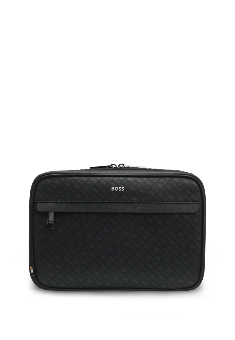 بوس حقيبة غسيل بشعار محفور بالرقائق الذهبية