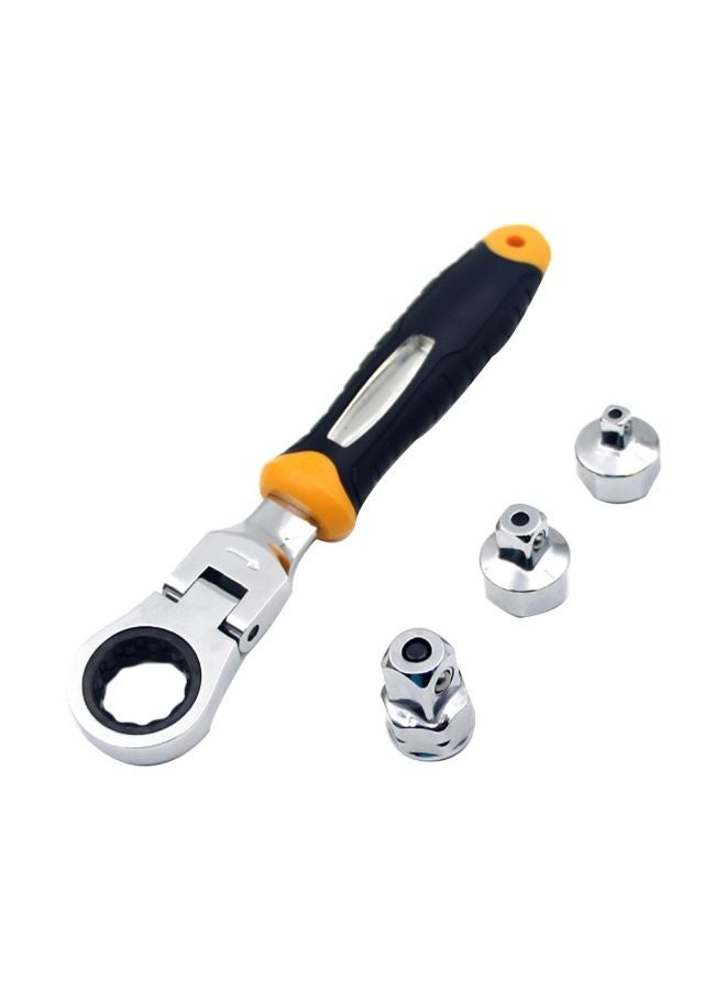 NIBEMINENT 3-In-1 180 Degree Ratchet Wrench Black/Yellow/Silver 23x2.50x7.50cm - Image 1
