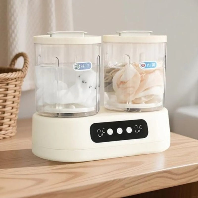 Portable Mini Washing Machine With Dual Tub Design
