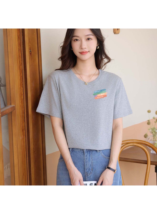 Your Sun Women'S Loose Round Neck Printed Short Sleeve T-Shirt, Summer Lightweight - Image 5