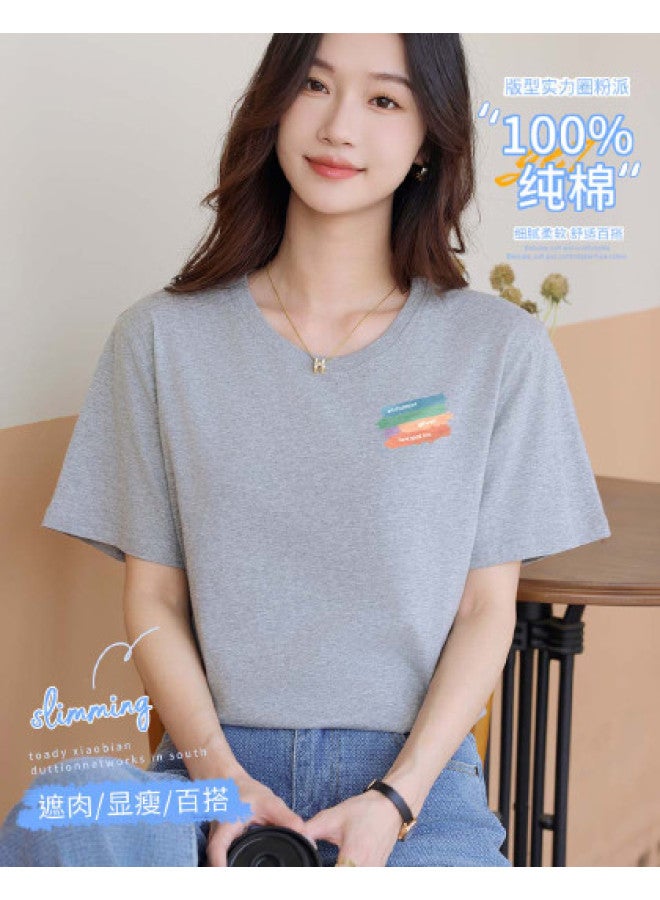 Your Sun Women'S Loose Round Neck Printed Short Sleeve T-Shirt, Summer Lightweight - Image 1