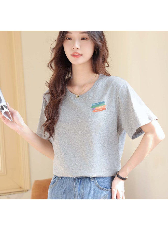 Your Sun Women'S Loose Round Neck Printed Short Sleeve T-Shirt, Summer Lightweight - Image 4