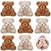Threan 8 Pcs Mini Plush Bears 4 Small Bear Bulk Stuffed Animal Toys Tiny Soft Bear Doll Present Stuffers for Keychain Baby Shower Party Favors SuppliesBrown Apricot - Image 2