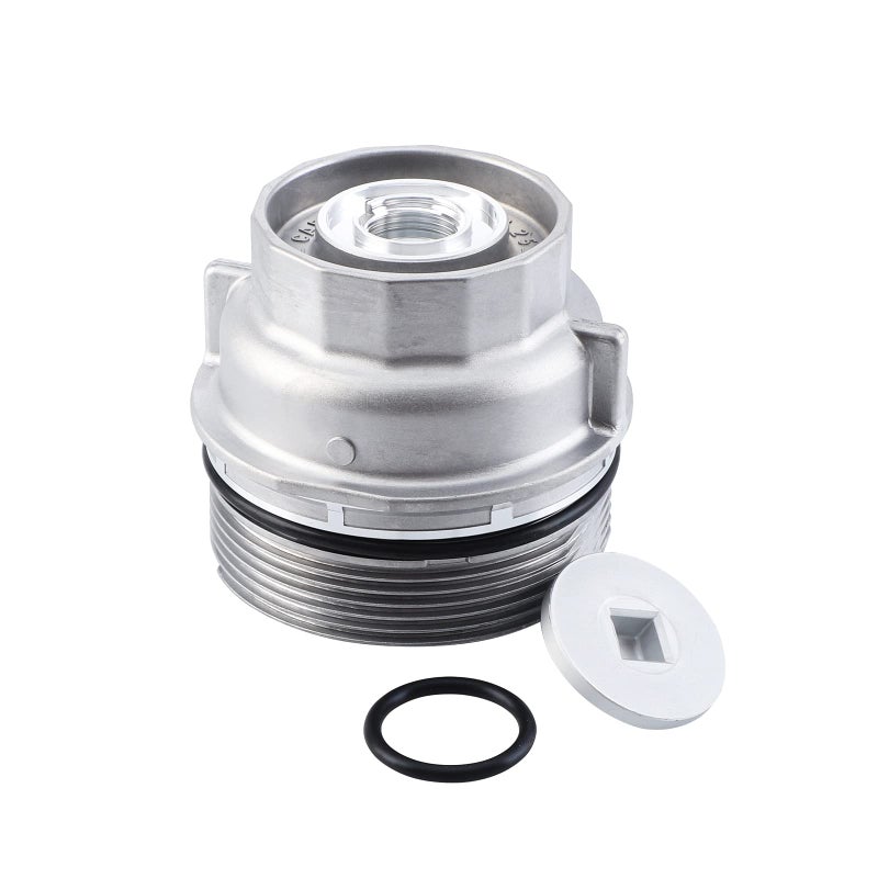 Pilida Oil Filter Housing Cap Assembly 15620-31060 with Oil Plug Fit for Toyota 2005-2019 Tundra RAV4 4Runner Camry Highlander Tacoma Avalon Sienna Venza Lexus RX350 Replacement 1562031060 15643-31050 - Image 1