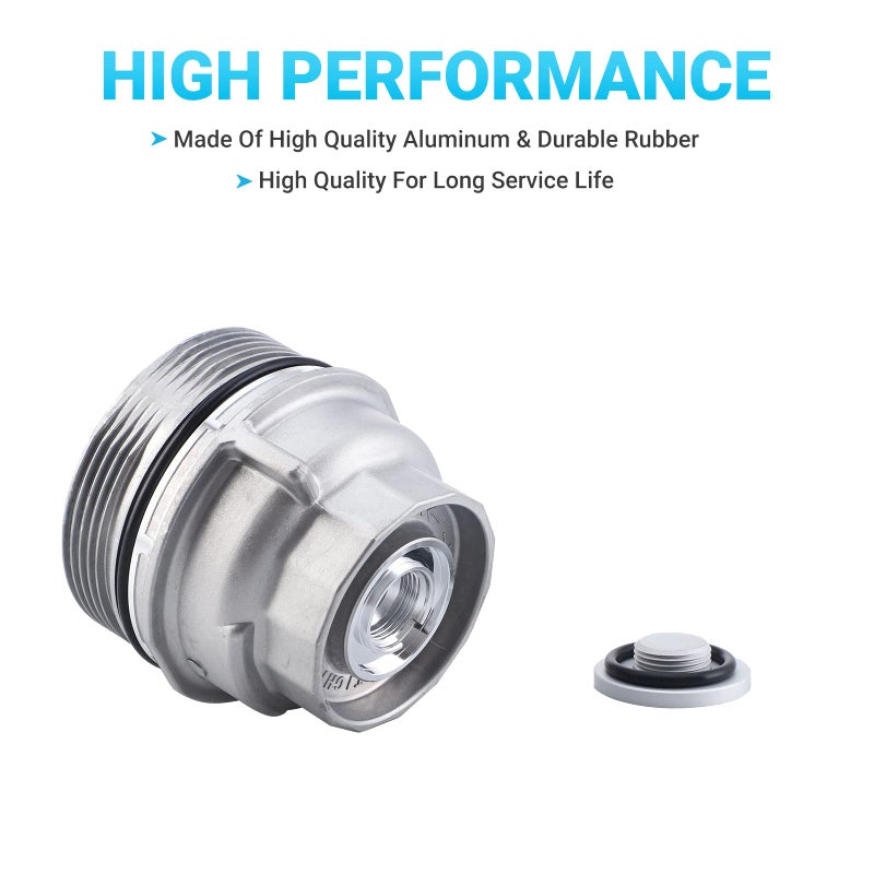 Pilida Oil Filter Housing Cap Assembly 15620-31060 with Oil Plug Fit for Toyota 2005-2019 Tundra RAV4 4Runner Camry Highlander Tacoma Avalon Sienna Venza Lexus RX350 Replacement 1562031060 15643-31050 - Image 4