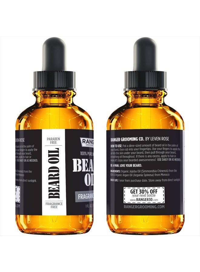Leven Rose زيت لحية للرجال وملين لحية 100% طبيعي نقي للرجال ذوي اللحى والشارب والبشرة المرطبة 1 أونصة من رينجر جروومينغ كو - Image 5