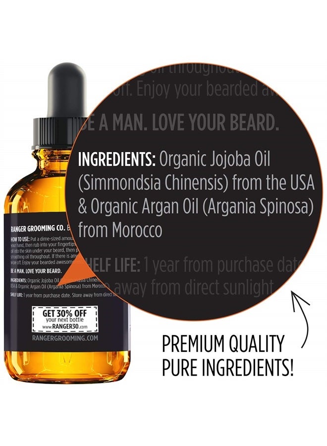 Leven Rose زيت لحية للرجال وملين لحية 100% طبيعي نقي للرجال ذوي اللحى والشارب والبشرة المرطبة 1 أونصة من رينجر جروومينغ كو - Image 2