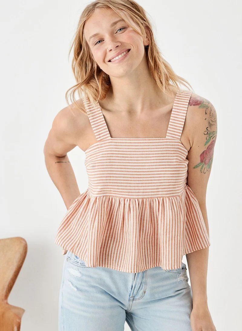 American Eagle Strappy Floral Printed Top