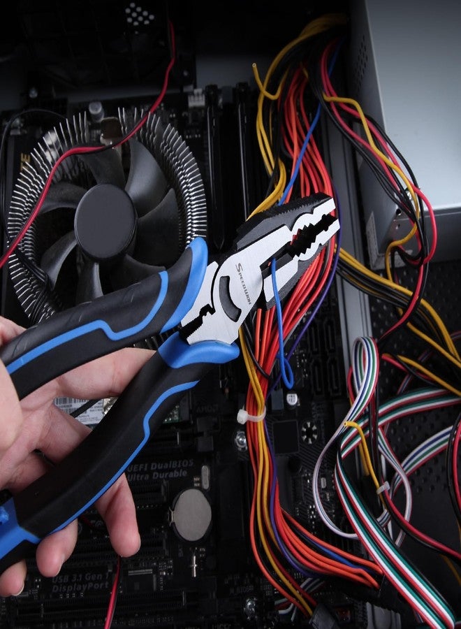 كماشة SPEEDWOX متعددة الاستخدامات مقاس 8 بوصات، كماشة خطوط متعددة الأغراض مع قاطع أسلاك ومكبس وفكين مسننين ومستخرج براغي - Image 4