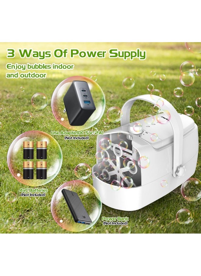 Zerhunt - Bubble Machine Durable Automatic Bubble Blower 18000+ Big Bubbles Per Minute Bubbles For Kids Toddlers Bubble Maker Operated By Plugin Or Batteries Bubble Toys For Indoor Outdoor Birthday Party - Image 1