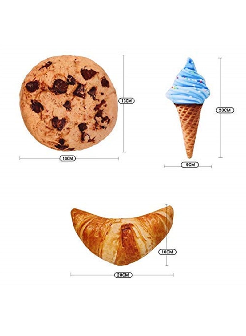 7 Pieces Anti-Bite Dog Toys, Plush Chew Squeaky Cat Pet Toys, Cookie Biscuit Ice Cream Croissant Pet Toys, Training Interactive Toys, Pet Products - Image 2