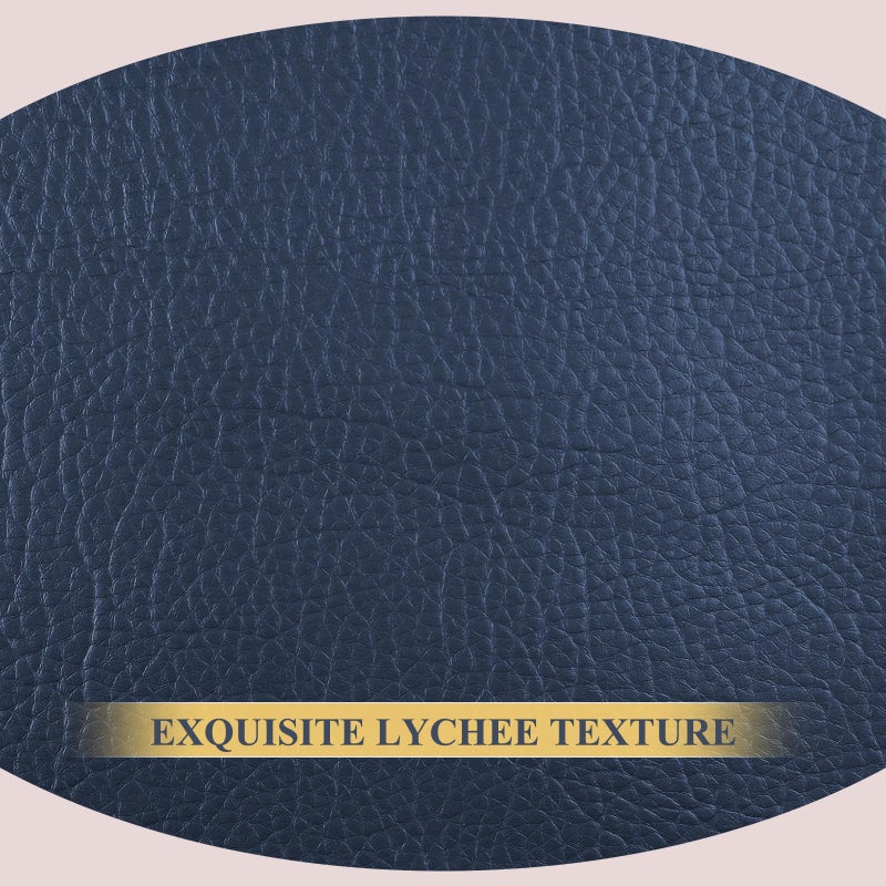 Konelia Faux Leather Fabric, 55" Wide Upholstery Fabric by The Yard Marine Vinyl Fabric Outdoor Pu Leather Waterproof Sheets Material for Crafts Sewings Sofa Wallets Handbag Earrings Bows 1 Yard Navy Blue - Image 3