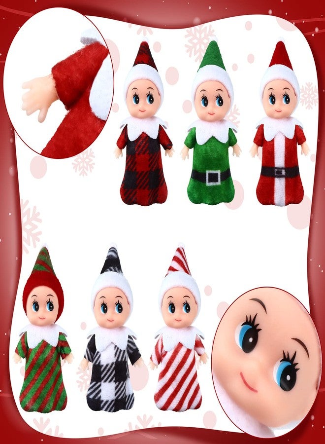 Aoriher 18 Pieces Tiny Doll Twins Set, 6 Christmas Dolls 6 Milk Bottles and 6 Doll Pacifiers, Mini Dolls Colorful Plush Cute Dolls for Christmas New Year Holiday Decoration(Vivid Style) - Image 3