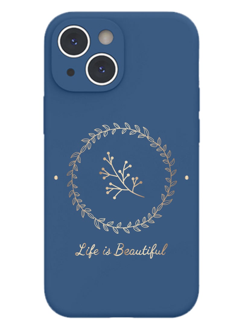 Theodor Protective Slim Fit Case Liquid Silicone Cover with Full Body Protection Anti-Scratch Shockproof Case For iPhone 13 Blue  - Life is better with panda black copy - Image 1