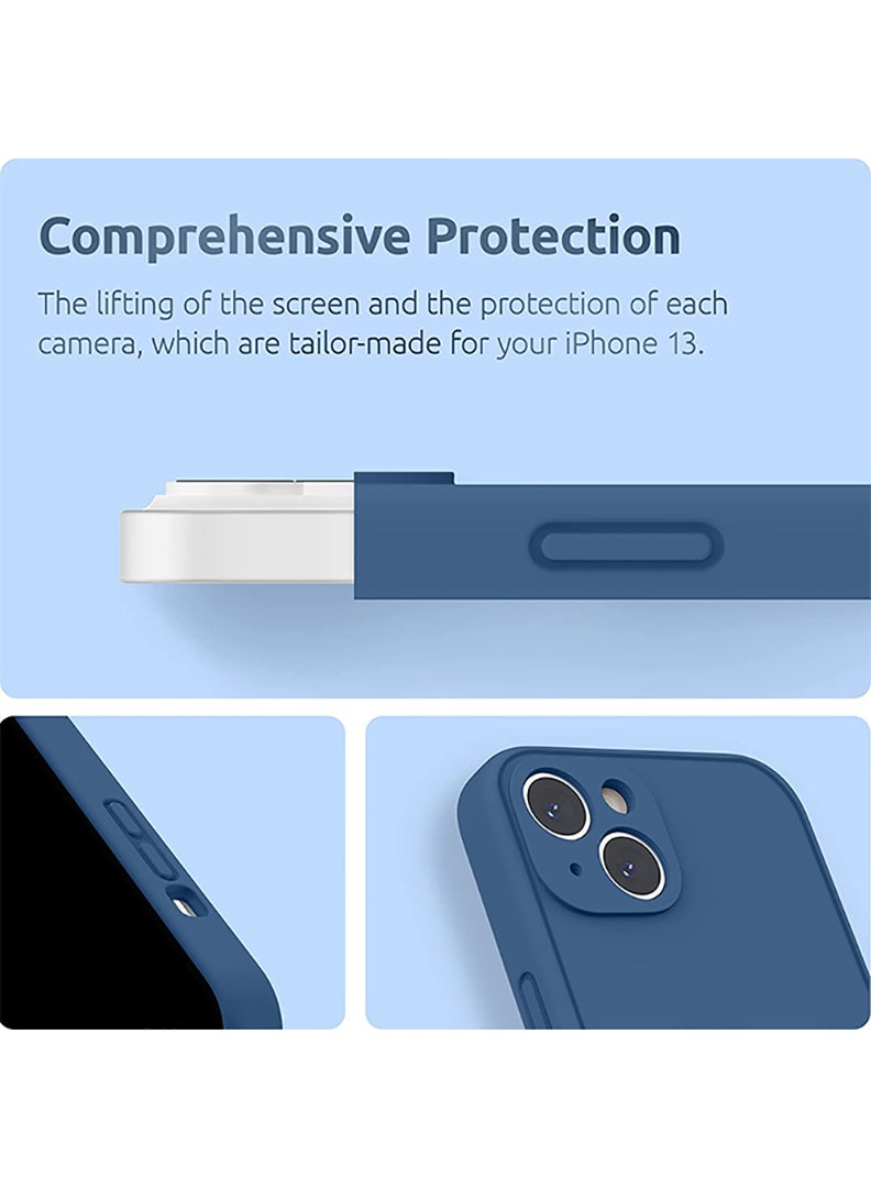 Theodor Protective Slim Fit Case Liquid Silicone Cover with Full Body Protection Anti-Scratch Shockproof Case For iPhone 13 Blue  - Life is better with panda black copy - Image 2