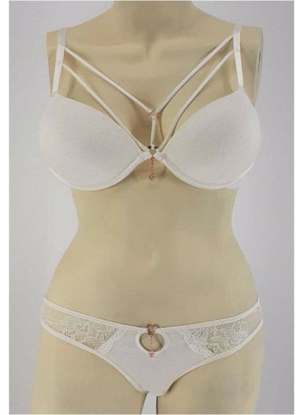 Le Jardin 5020 Glittery Bra Set With Silicone Stones 