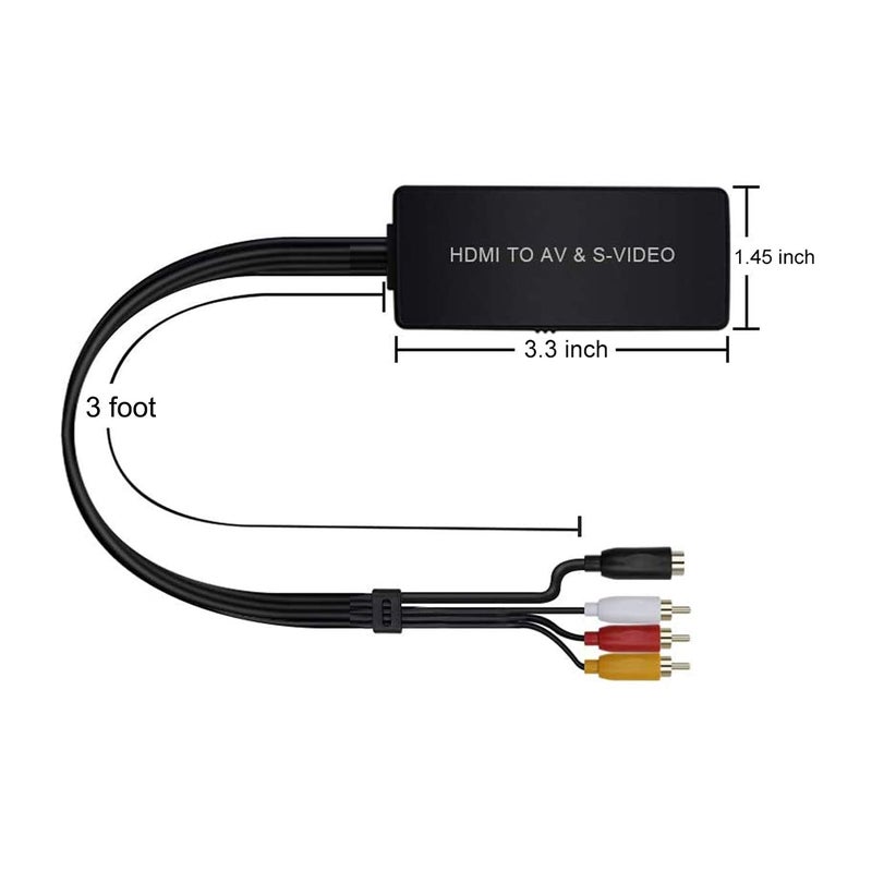 Dingsun HDMI to SVideo Converter HDMI to Audio Video Converter HDMI to RCA Adapter with Svideo Cable Support 720P/1080p for PC Laptop Xbox PS3 TV STB VHS VCR Blue-Ray DVD - Image 5