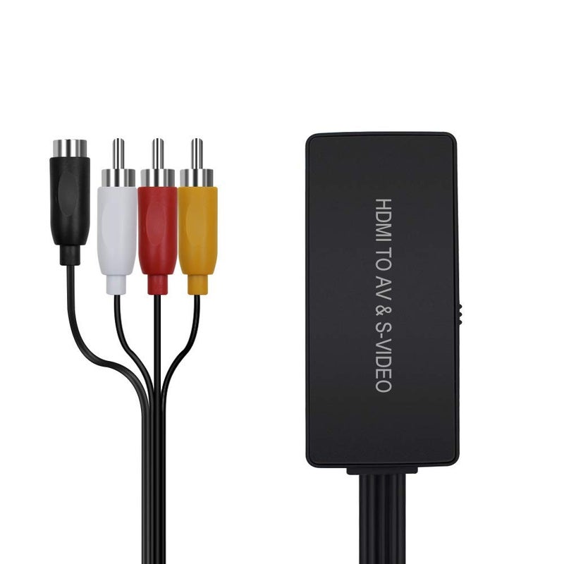 Dingsun HDMI to SVideo Converter HDMI to Audio Video Converter HDMI to RCA Adapter with Svideo Cable Support 720P/1080p for PC Laptop Xbox PS3 TV STB VHS VCR Blue-Ray DVD - Image 1