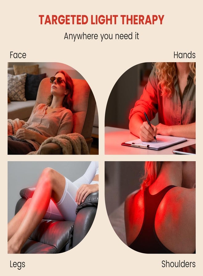 Aumtrly Red Light Therapy for Face and Body Use, 660nm Red and 850nm Near Infrared Red Light Therapy Lamp with Clip and Angle Adjustable, Small and Portable, Suitable for Home or Travel Use, White - Image 3