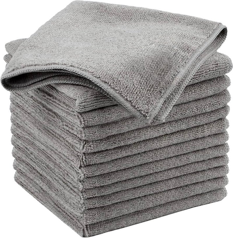 Miraclean Microfiber Cleaning Cloth Grey 12 Pack Premium Microfiber Towels for Cars, Lint Free, Scratch-Free, Highly Absorbent, Reusable Cleaning Rags for Car, 320 GSM Household, Kitchen, Window, 12" x 12" - Image 1