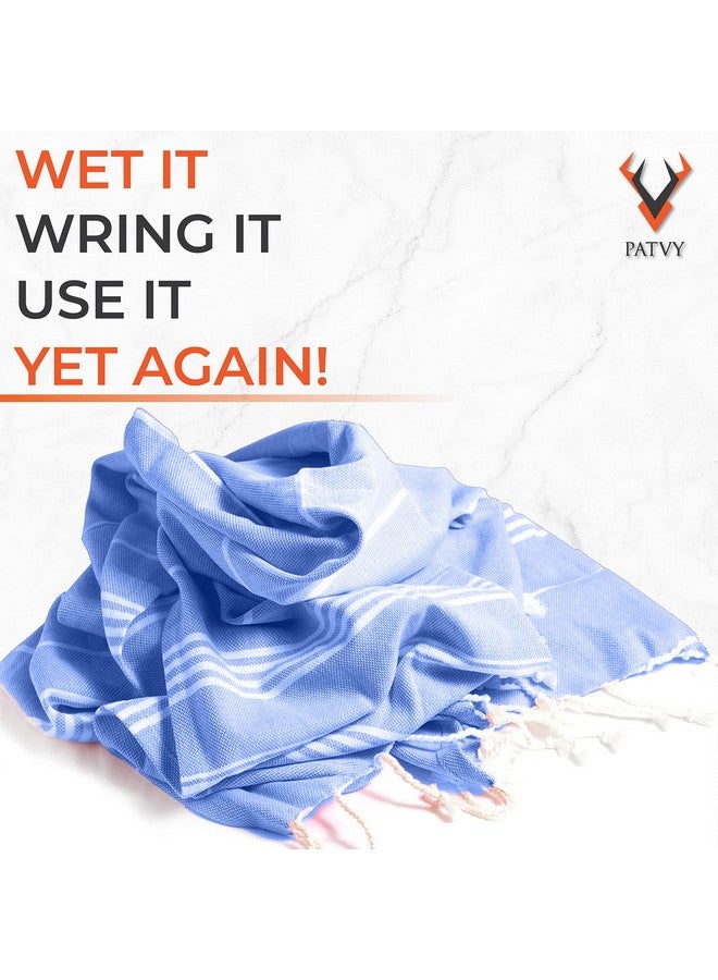 PATVY Bath Towels| Light Weight Turkish Style Bath Towels For Men Large Size Cotton|75 X 150Cm Quick Absorption &Faster Drying Bath Towel For Women| 100% Cotton (Pack Of 2, Royal Blue & Pink), 90 TC - Image 3