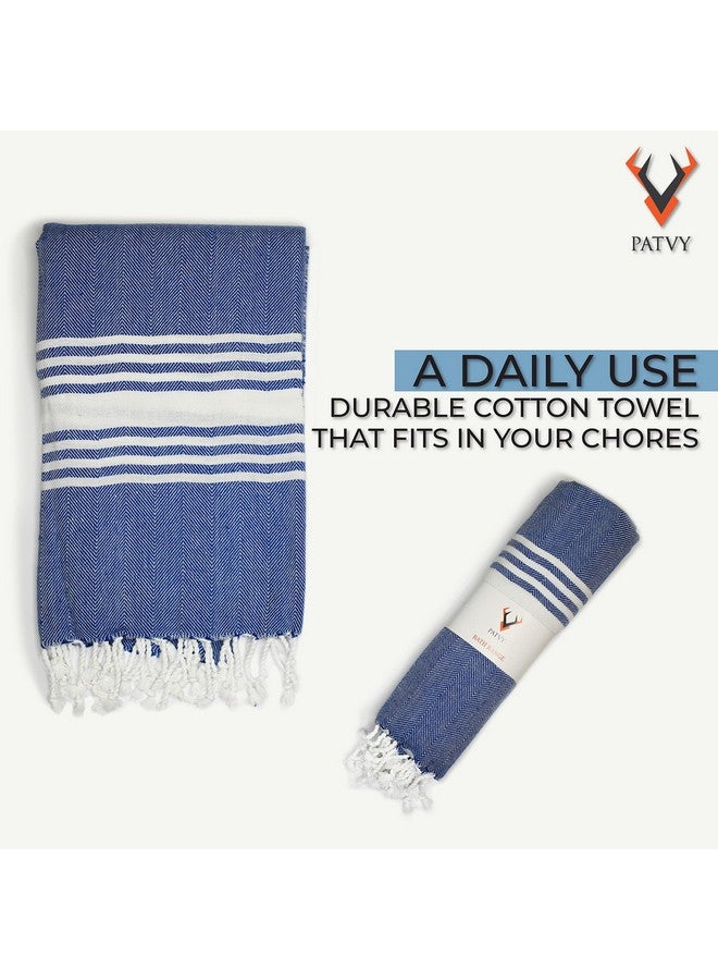 PATVY Bath Towels| Light Weight Turkish Style Bath Towels For Men Large Size Cotton|75 X 150Cm Quick Absorption &Faster Drying Bath Towel For Women| 100% Cotton (Pack Of 2, Royal Blue & Pink), 90 TC - Image 4