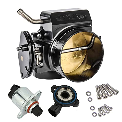 YESHMA 92MM Throttle Body for LS1 LS2 LS3 LS6 LS7 LSX Intake Manifold with Throttle Position Sensors TPS & Idle Air Control IAC Aluminum Black - Image 1